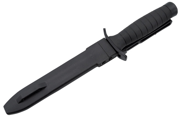 Kampfmesser mit Säge und Scheide Schwarz